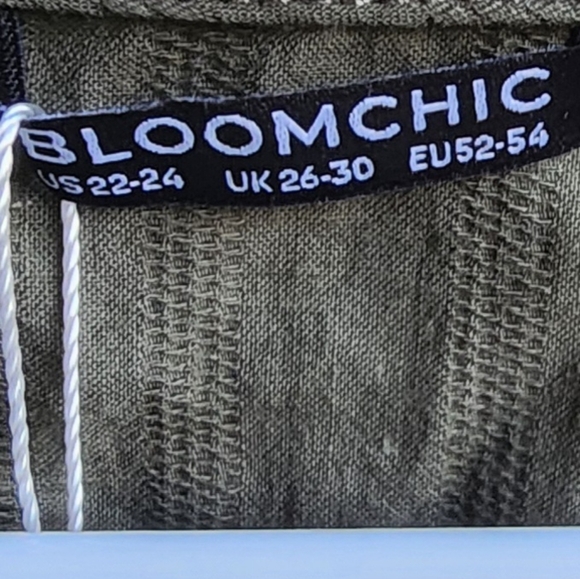 BloomChic sage green top 100 % cotton Women's size 22- 24 NWT - Picture 3 of 4